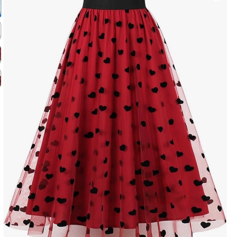 VALENTINE HEARTS QUEEN TUTU MAXI LAYER SKIRT OSFM